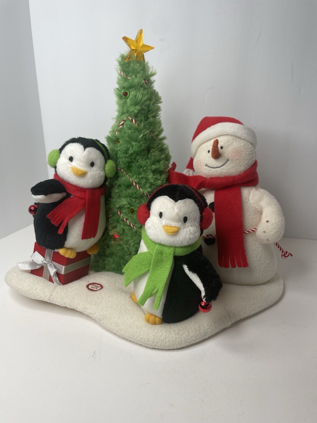 Vintage Jingle Pals Animated Musical Light Up Plush Snowman & Penguins Hallmark