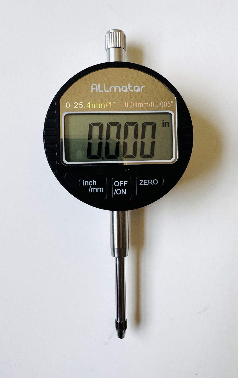 Allmeter Digital Dial Indicator TL338, 0-25.4mm 1” Gauge Inch mm Precision