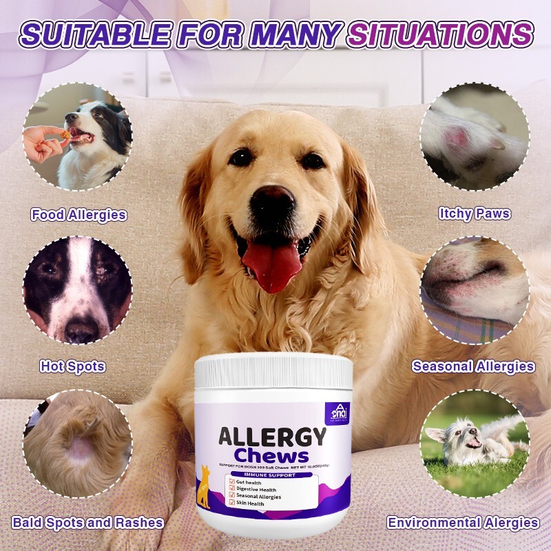 Dog Allergy Relief-Itching Skin Relief- Dog Probiotics for Itchy Skin and Ears