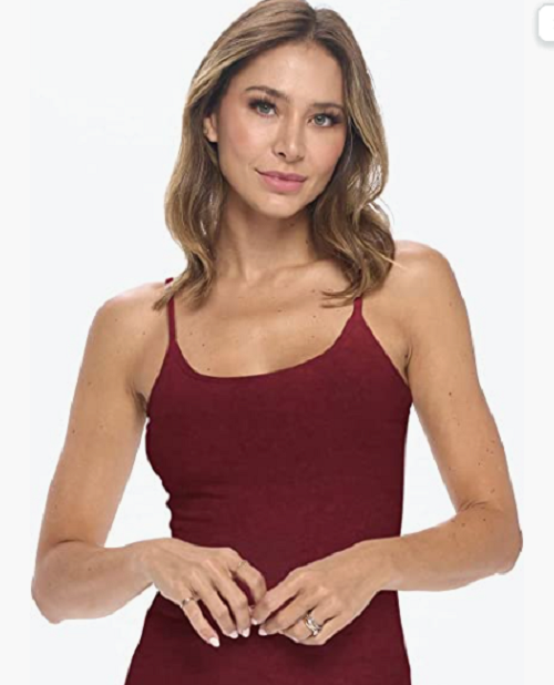 Women's Camisole Tank Top-Breathable Cotton Stretch Soft with Scoop neckline