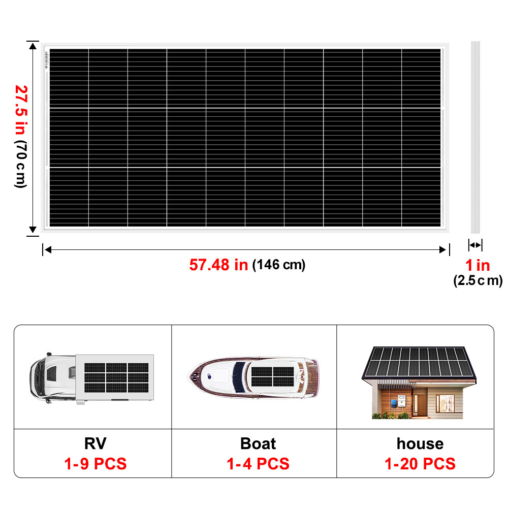 Dokio 200w Mono Solar Panel Monocrystalline for Home/Caravan/RV/Camper
