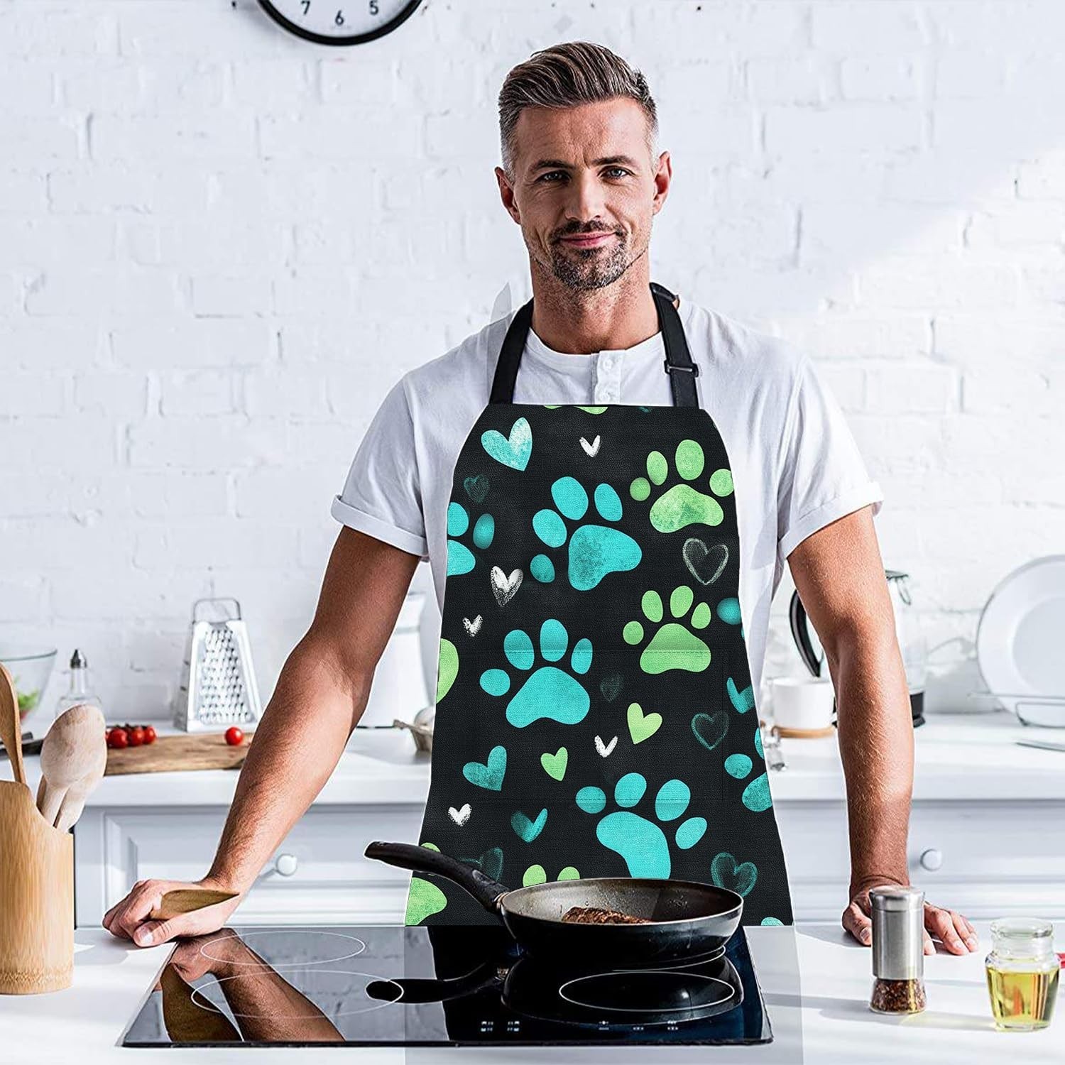 Apron Home Kitchen Cooking Baking Gardening for Women Men with Pockets, apron...