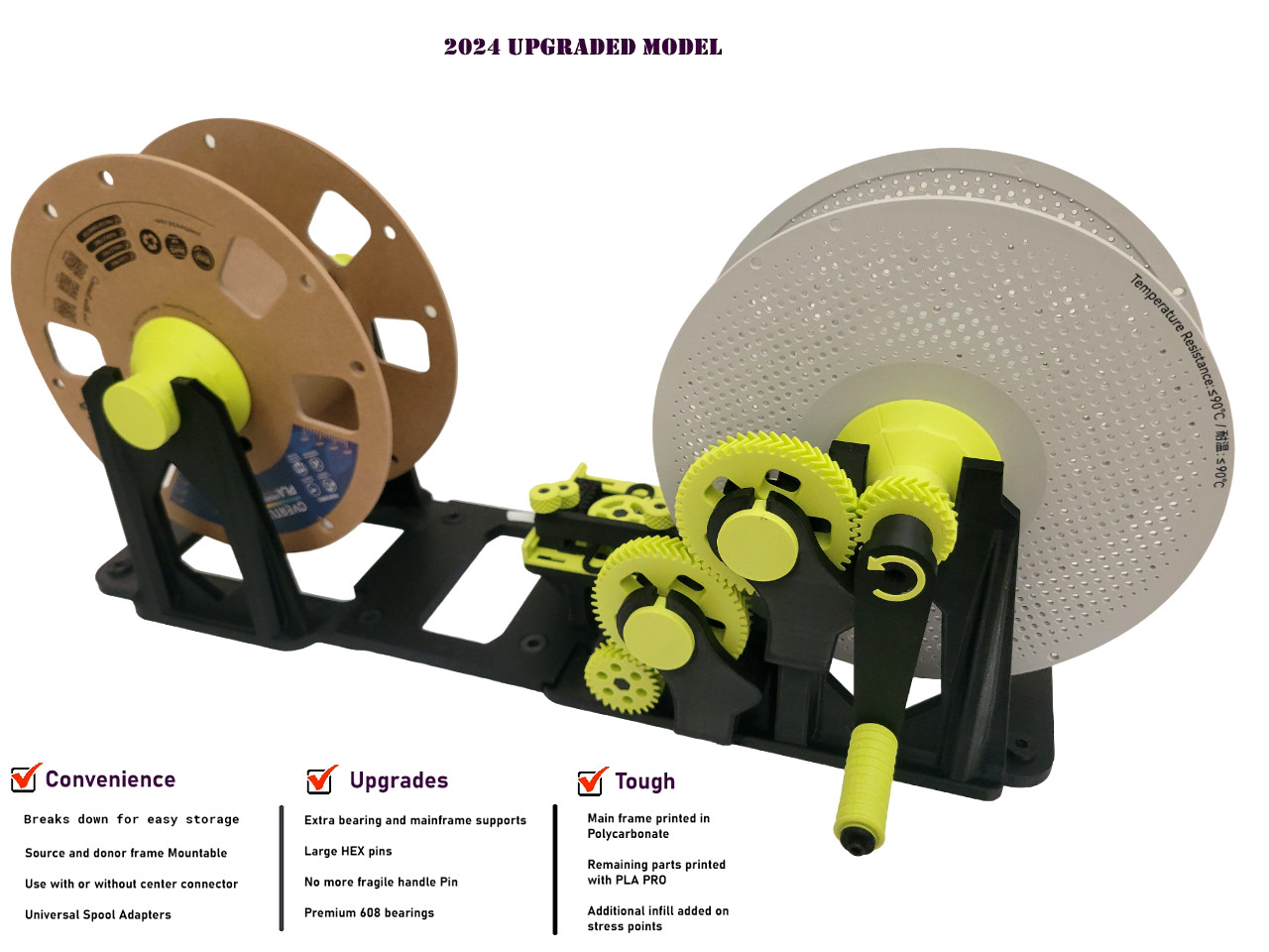 UPGRADED Universal 3D Filament Re-spooler/Transfer - Pre-assembled - Bambu Lab