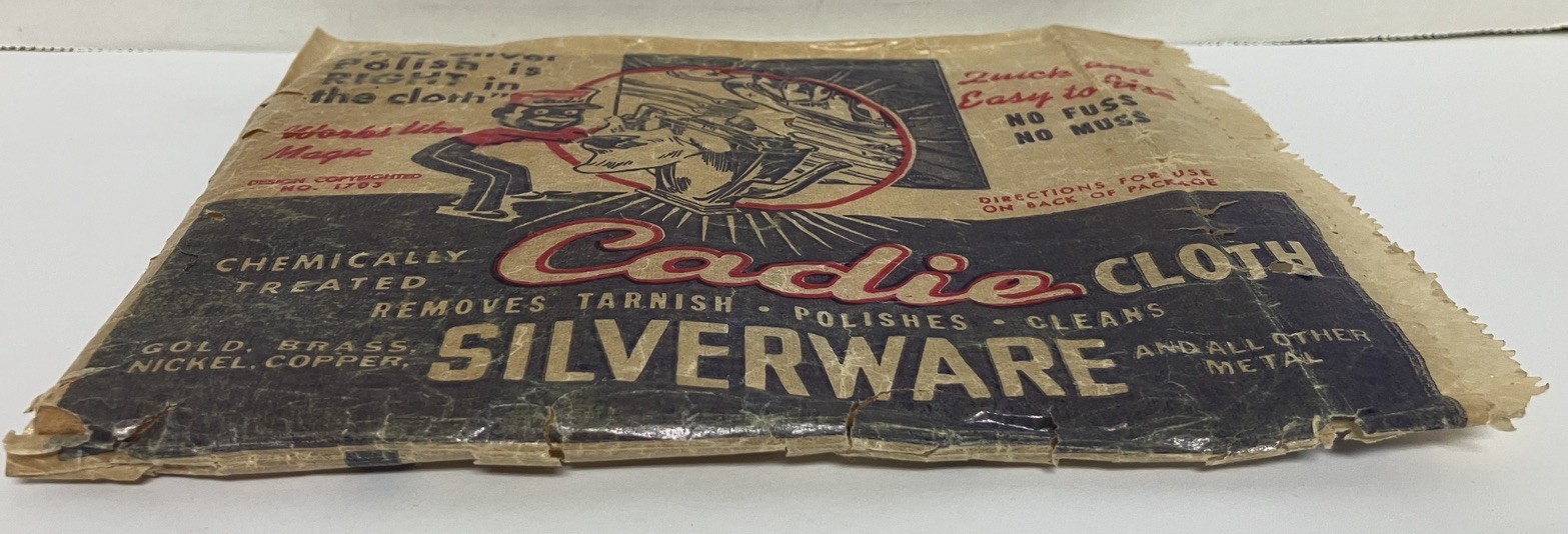 Vintage Black Americana Cadie Boy Polishing Silverware Package Advertising