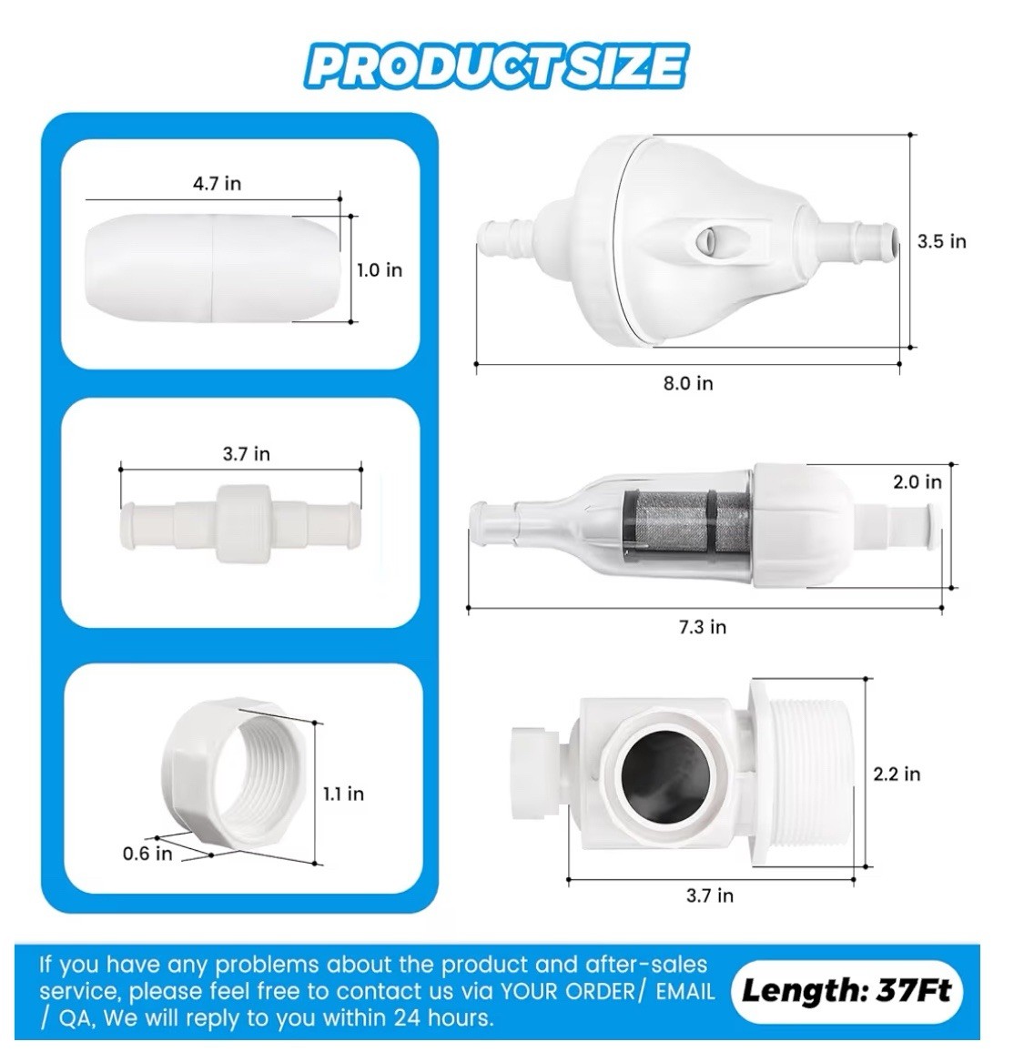 2025 G5 Pool Cleaner Feed Hose w/ UWF & Float Fit for Zodiac Polaris (not 360)
