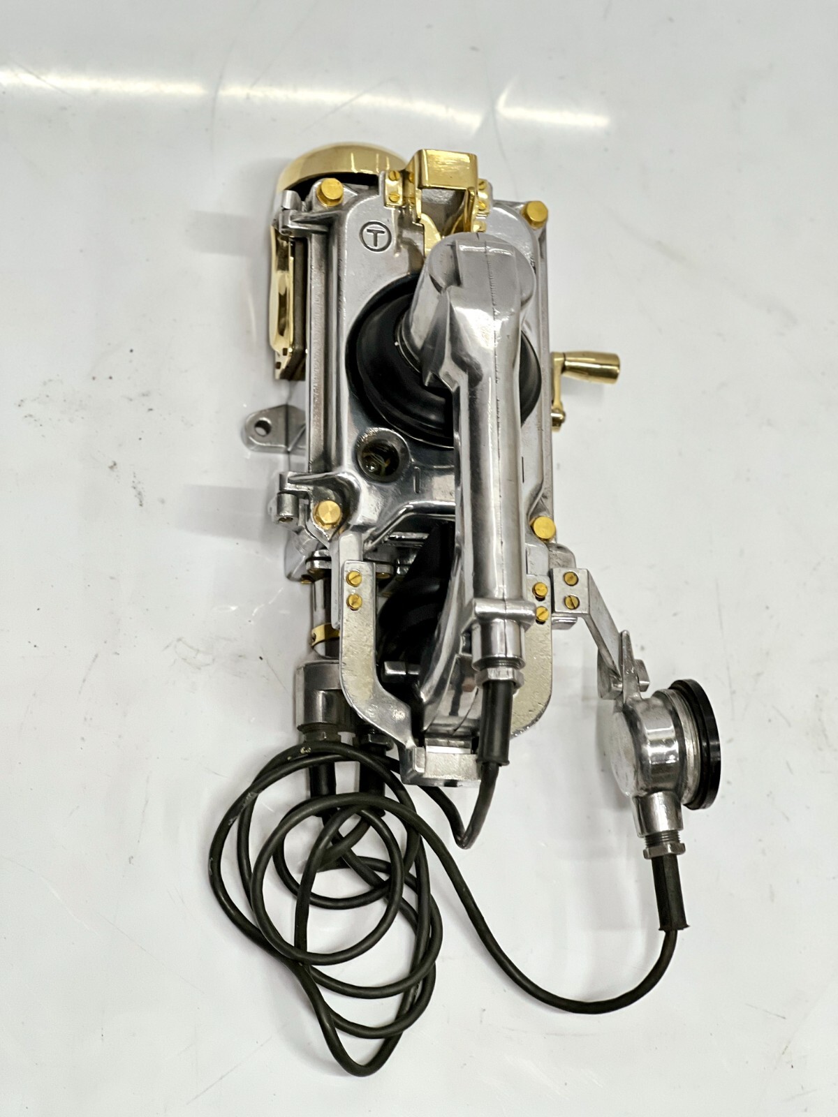 Antique Original Aluminum & Brass Ship Submarine Sound Powered Telephone - Wall