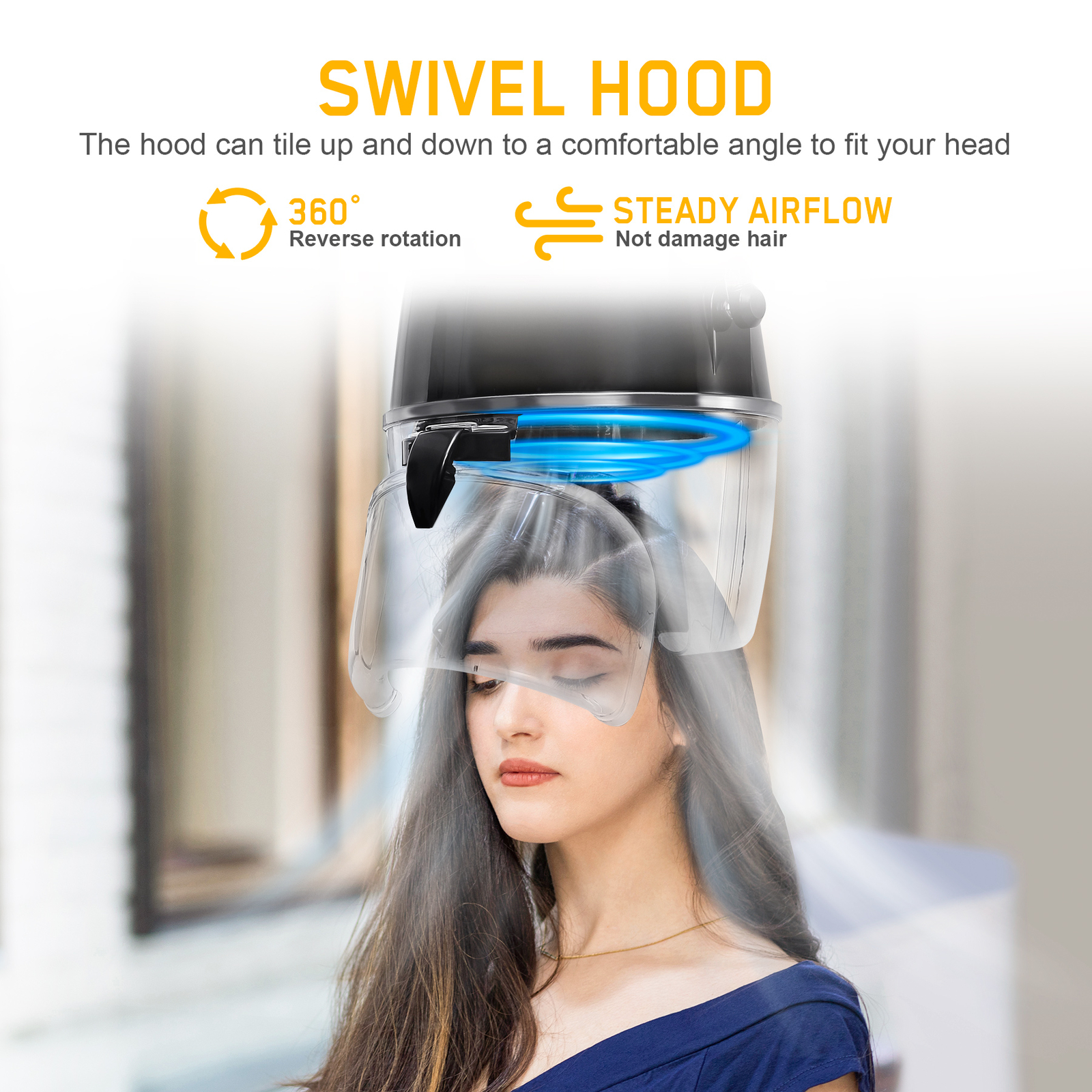 900W Wall Mount Hair Bonnet Hood Dryer Home Salon Perming Heat Hairdressing