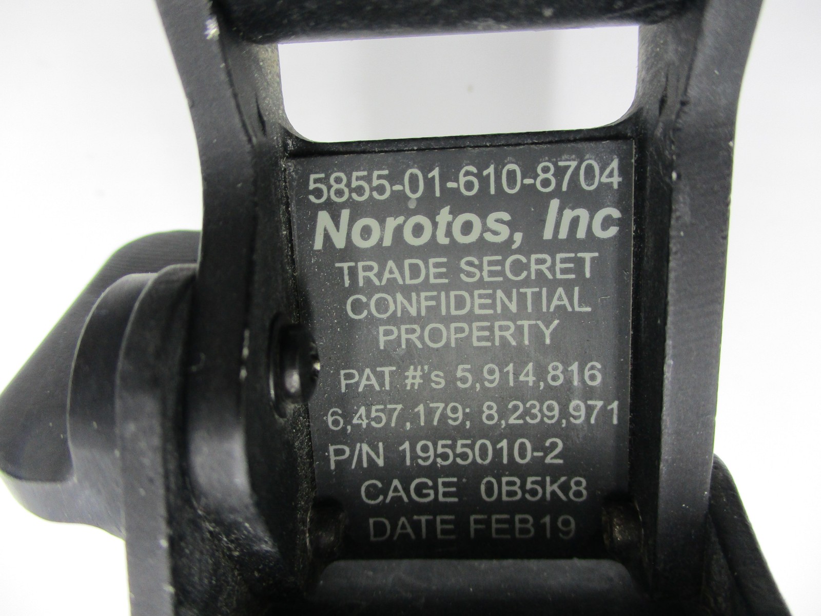 Norotos NVG Helmet Mount Night Vision Bracket 5855-01-610-8704 USGI Black USA