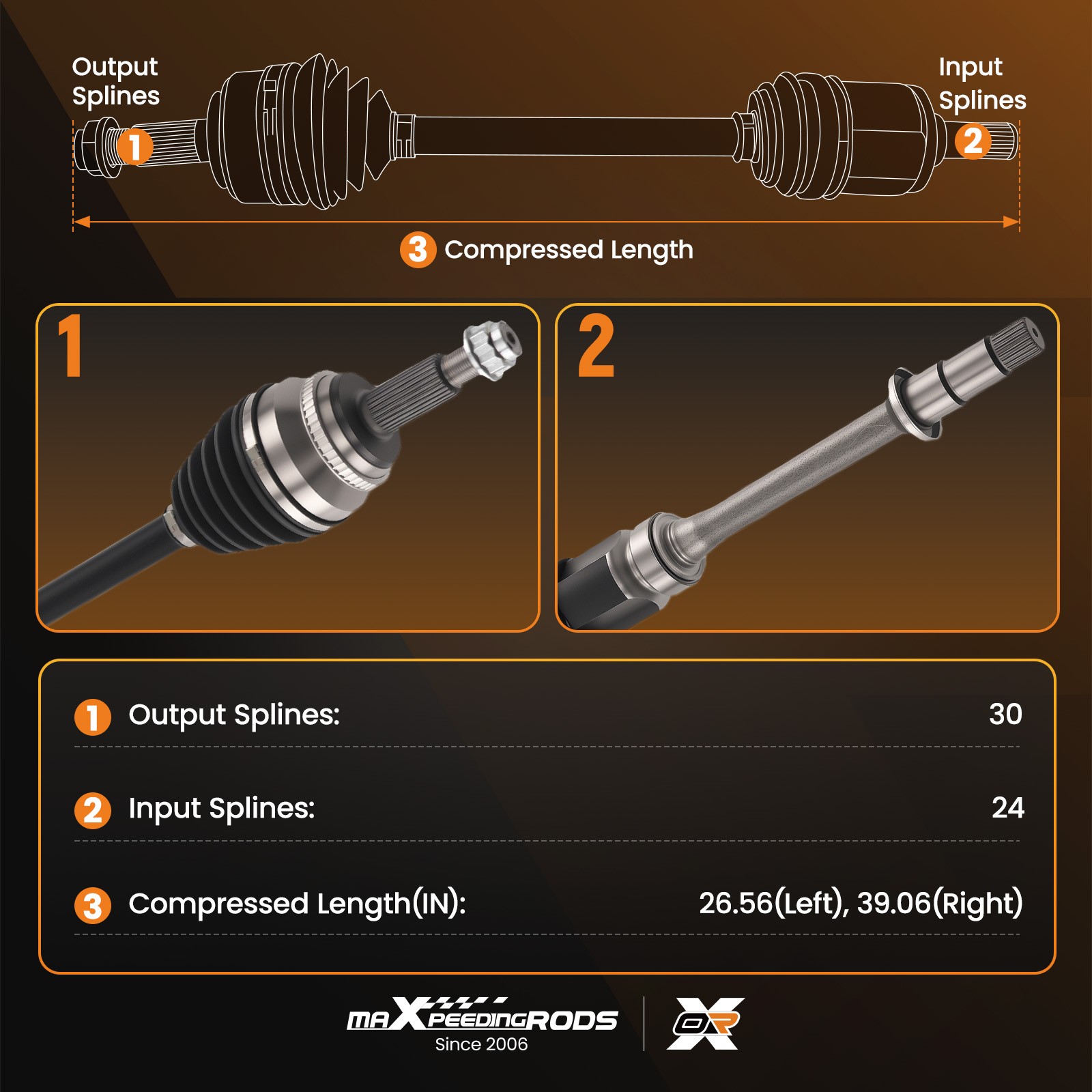 2pcs for Toyota Venza 2009-2015 L4 2.7L Front Left & Right FWD CV Axle Assembly
