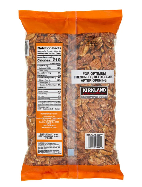 Kirkland Signature Pecan Halves 2 lbs Fresh Premium Bulk Nuts Kosher | FAST SHIP