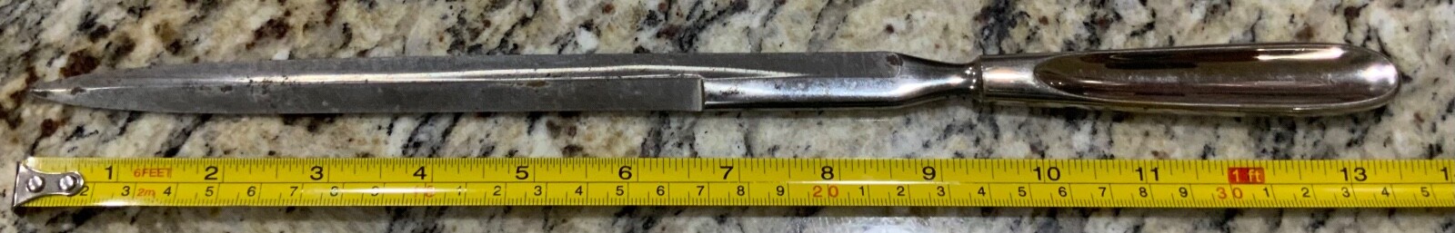 Tiemann 13.5” Fixed Blade Surgical Amputation Antique Medical Knife Tool