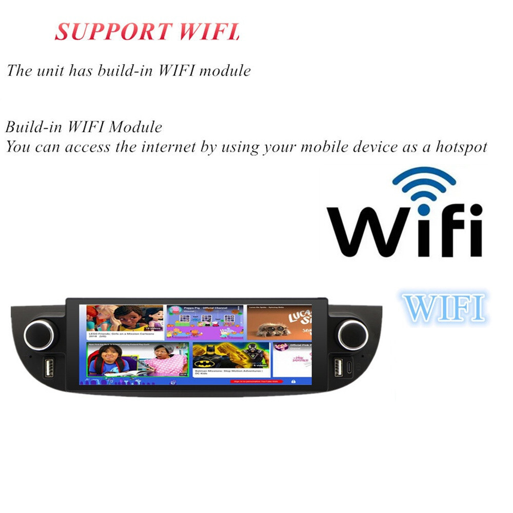 6.86in Touch Screen Car Radio Player USB RDS 4+32G Fit For Fiat 500 2007-2018