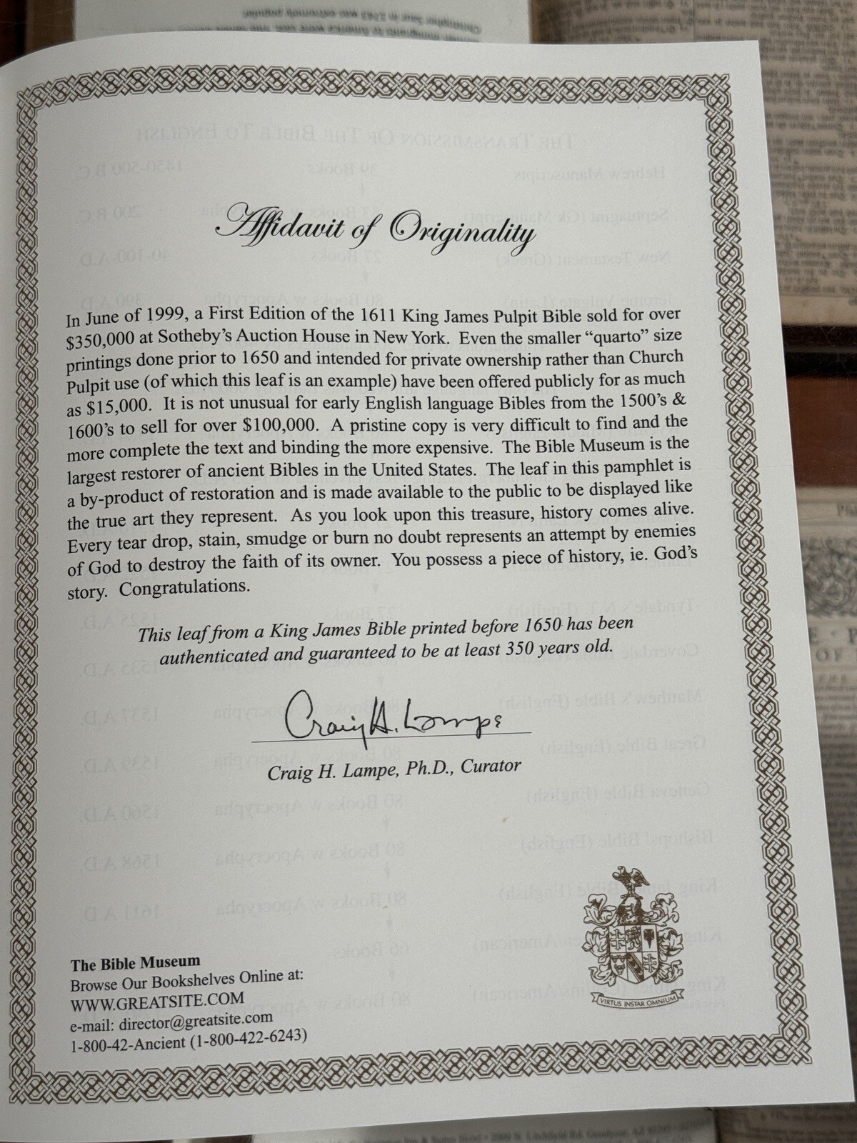 10 First Edition King James Bible Leaves