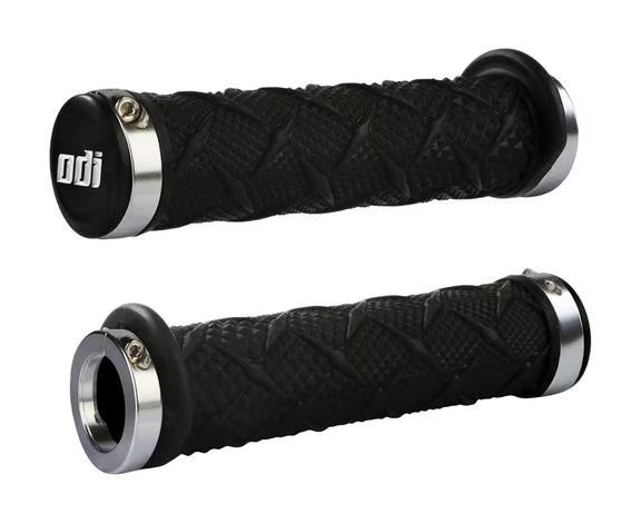 ODI ATV Xtreme Lock-On Grips - Black - Silver Clamp ATV/UTV Snowmobile J30XTB-S