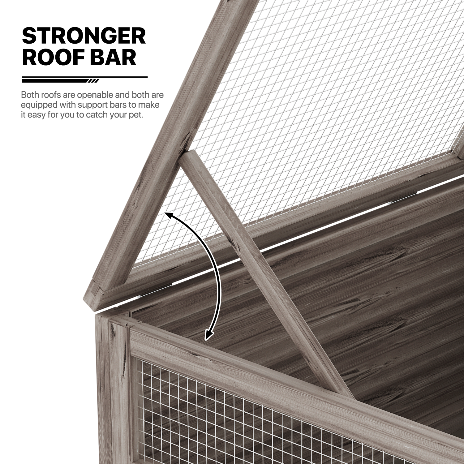 37"x25.5" Filp Up Chicken Coop Hutch Rabbit Pet House Wooden Tortoise Enclosure