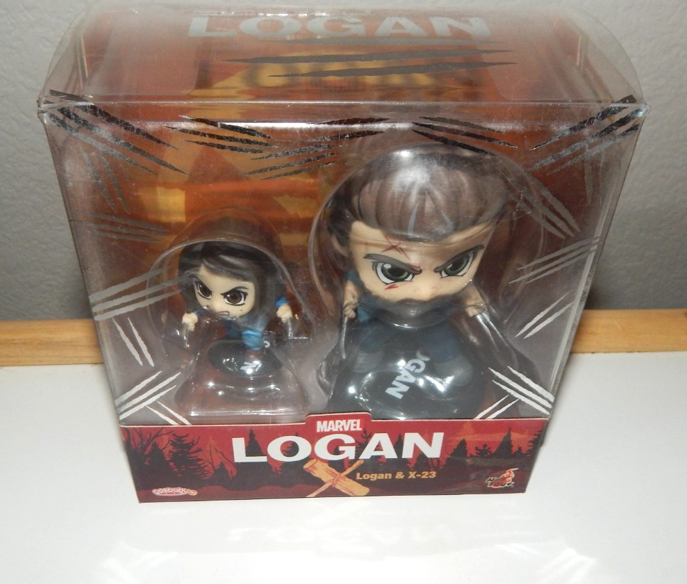New MARVEL Collectible Set Figures LOGAN & X-23 CosBaby Bobblehead Hot Toys