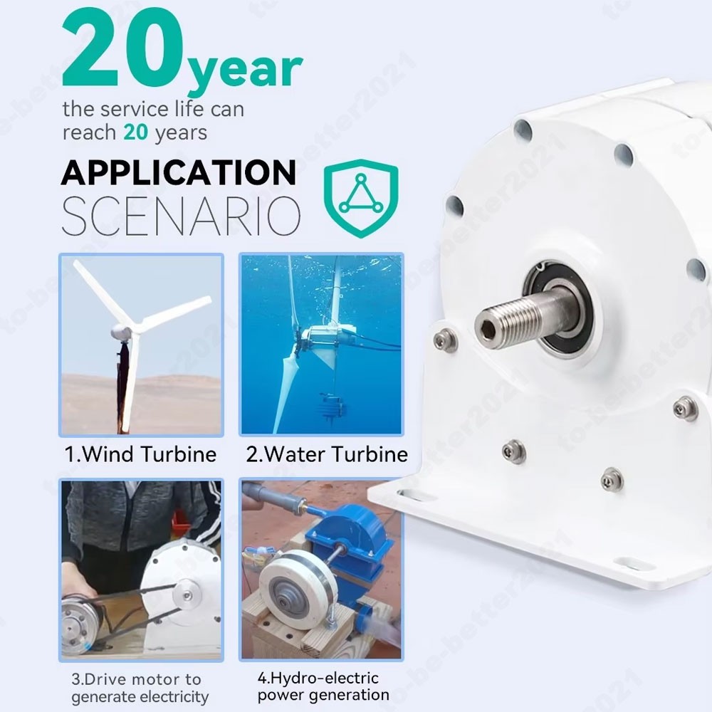 8000W DC 48V Gearless Permanent Magnet Generator forWindmills Turbine Home Use