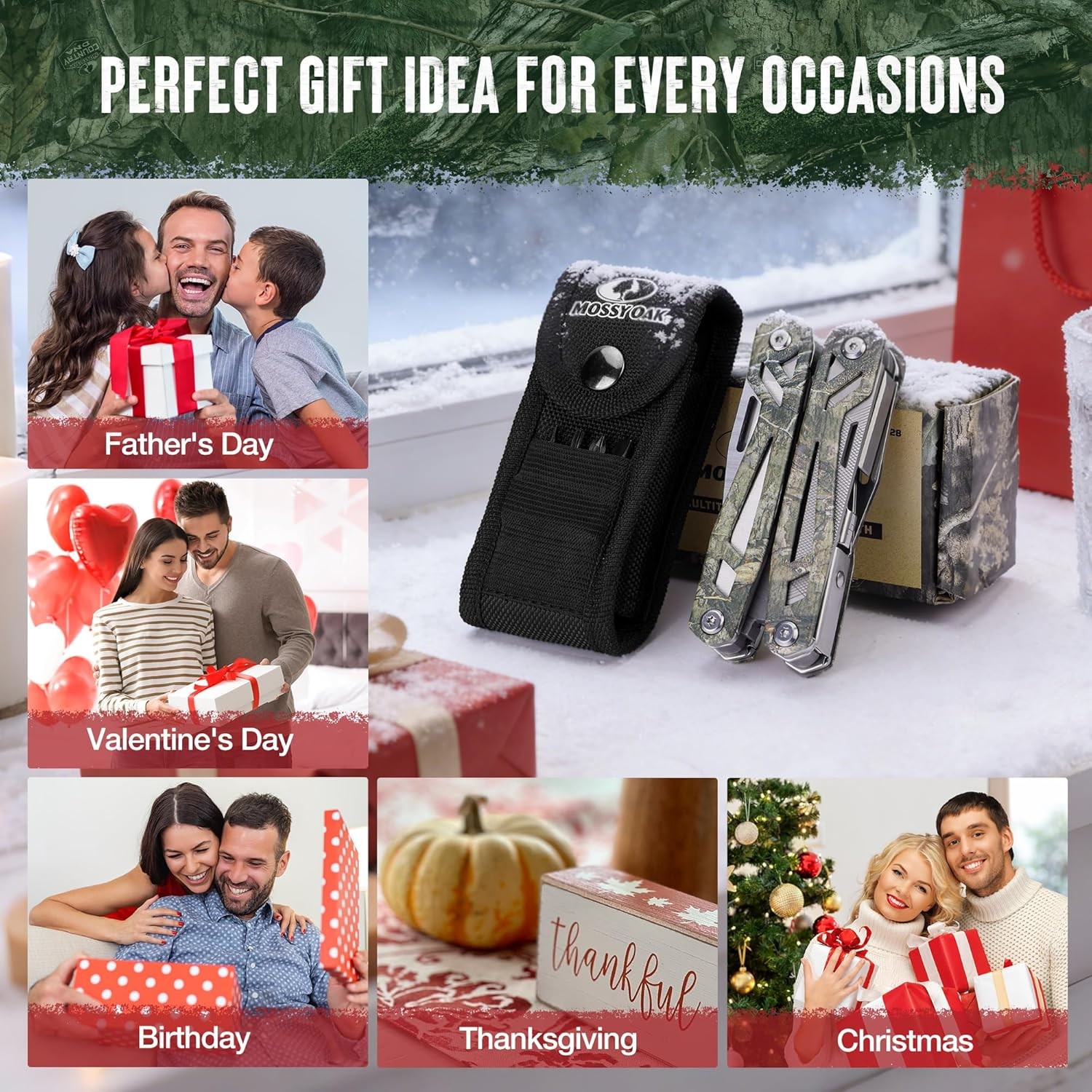 MOSSY OAK Multitool 22-in-1 Stainless Steel Plier Screwdriver Self-locking Knife