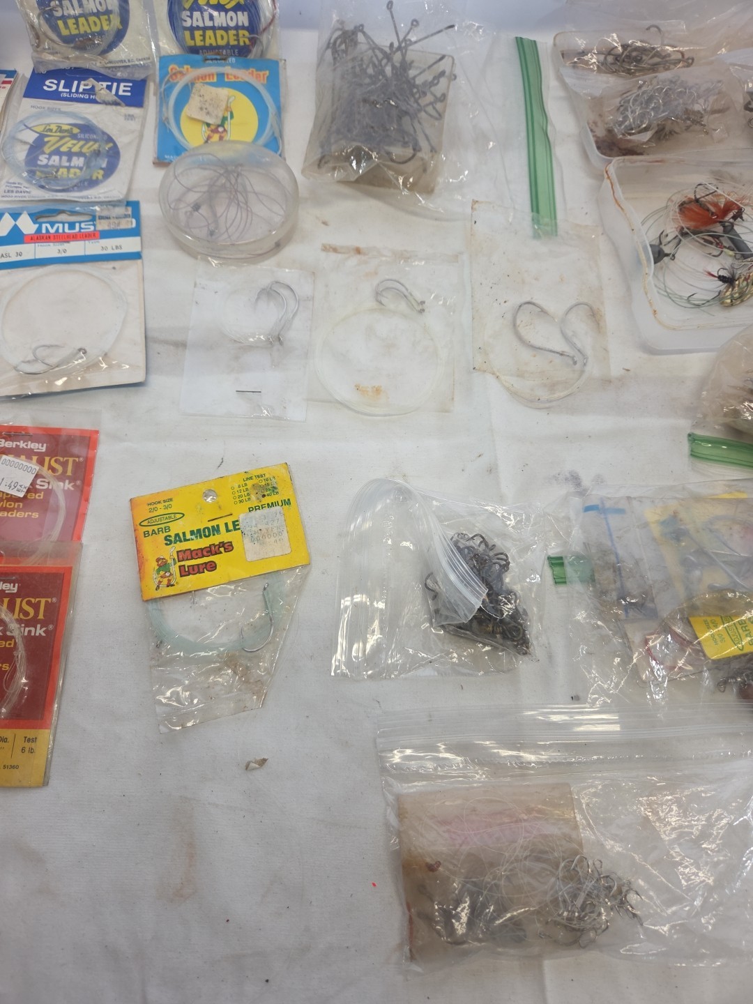 Large Lot Of Misc Fishing Hooks Tackle Trout Salmon Bass New And Used