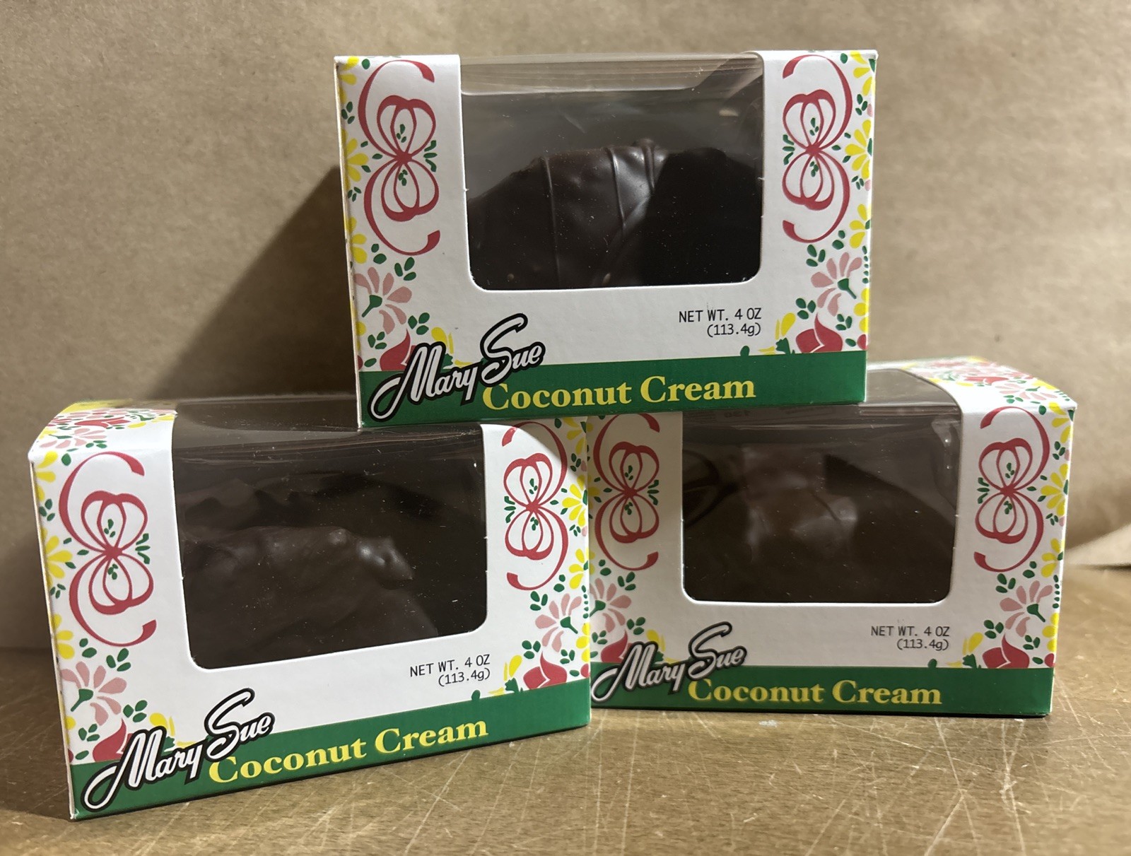 3 Mary Sue 4oz Chocolate Coconut Cream Egg Easter Hunt Candy Like Lerro Zitners