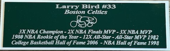 Larry Bird Nameplate Boston Celtics Autograph Photo Basketball Jersey