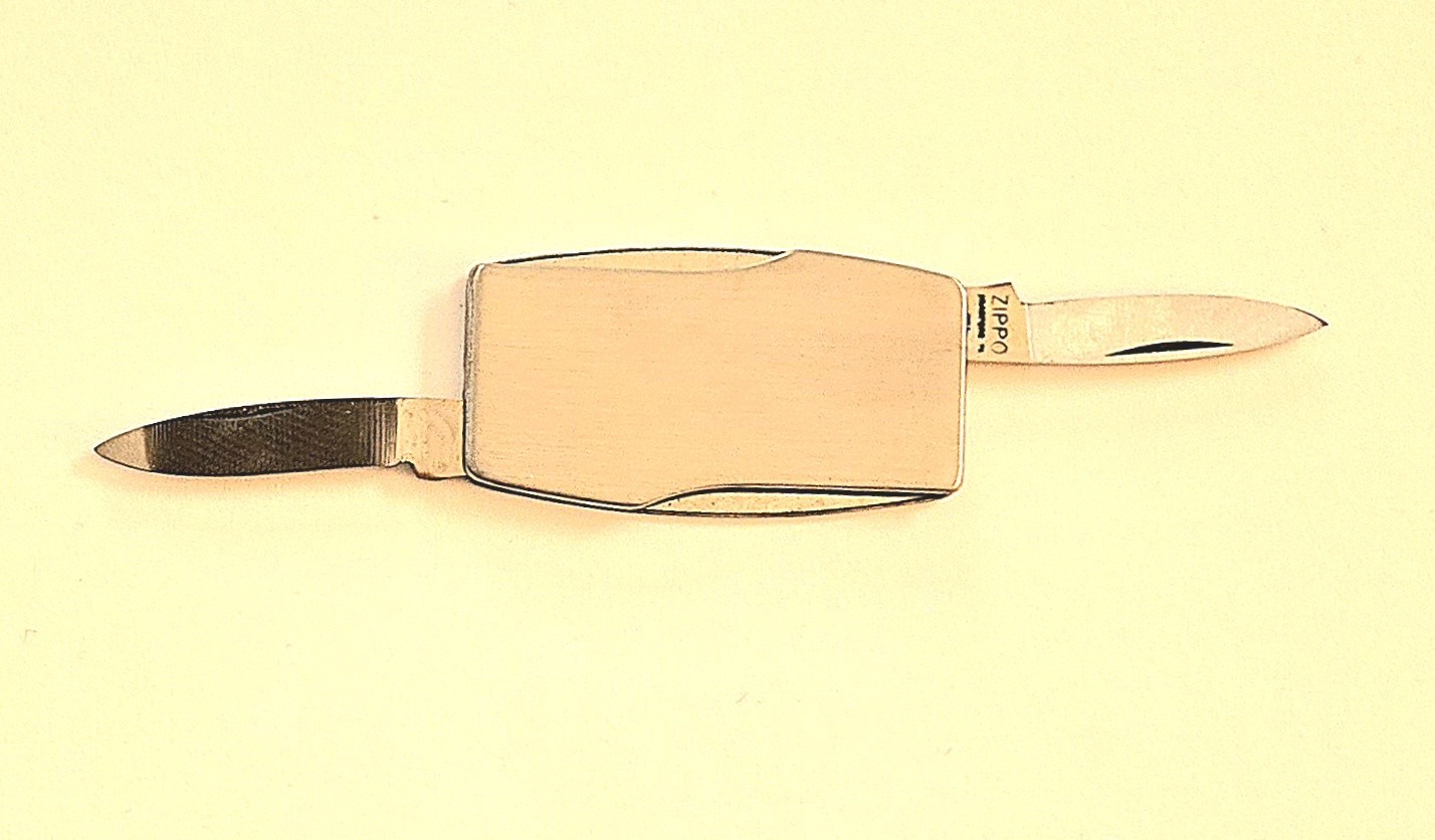 Vintage Zippo 2 Blade Pocket Knife File Advertising With Box