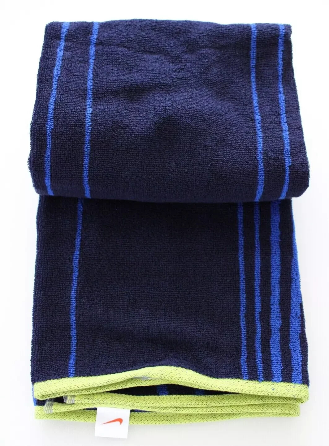 Nike Striped Jacquard Towels 2 Pack Large Midnight Navy & Gym Red