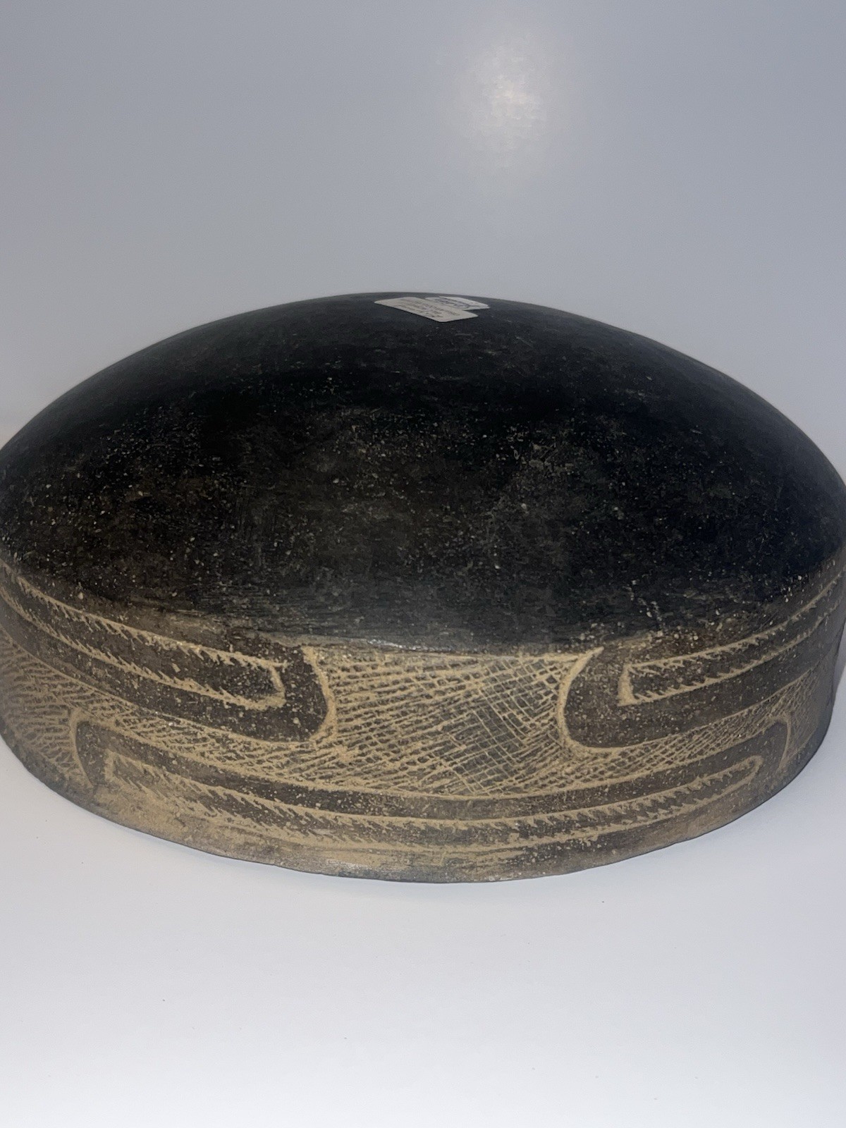 Antique Native American Indian Caddo Friendship Clay Pottery Bowl; Highly Etched