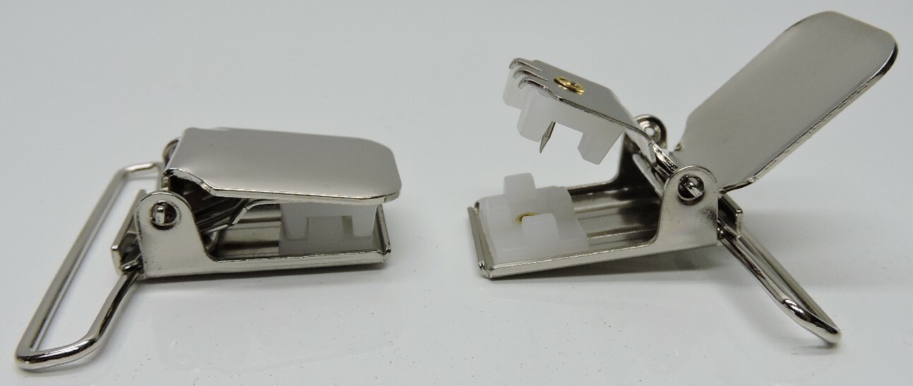 (20) Hold-Up Suspenders Heavy Duty JUMBO Nickel Plated Metal No-Slip Clips