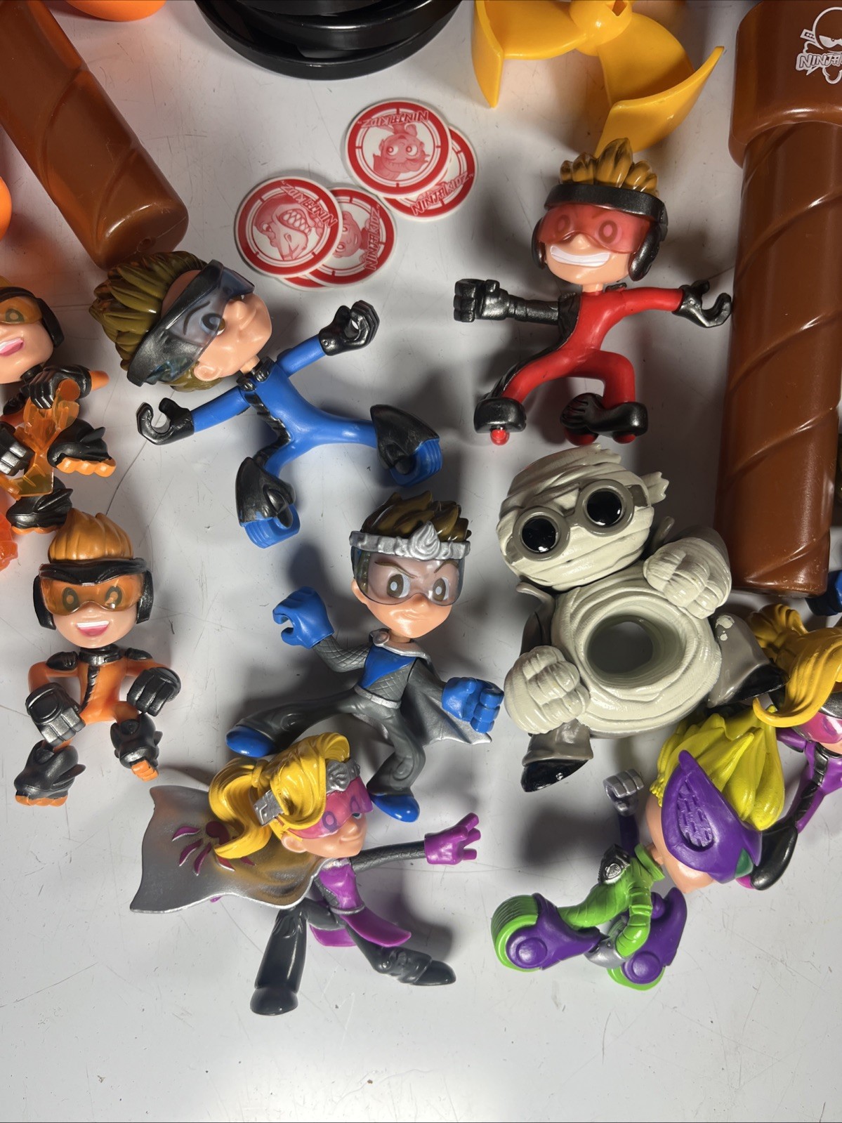 Ninja Kidz Lot Giant Mystery Ball Toy Purple/Red Case Figures Costume Mask Belt