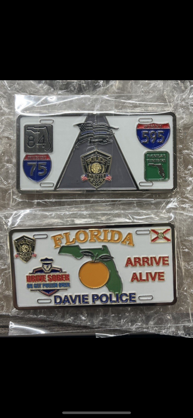 Police Challenge Coin Florida License Plate