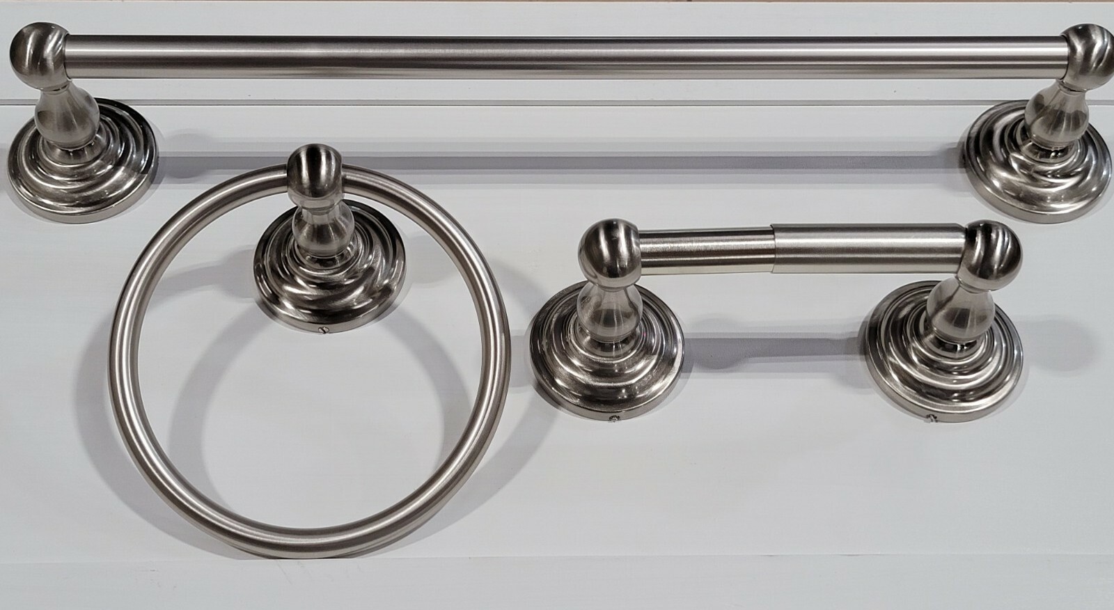 Satin Nickel Bathroom Accessories Set Towel Bar Towel Ring Tissue Holder