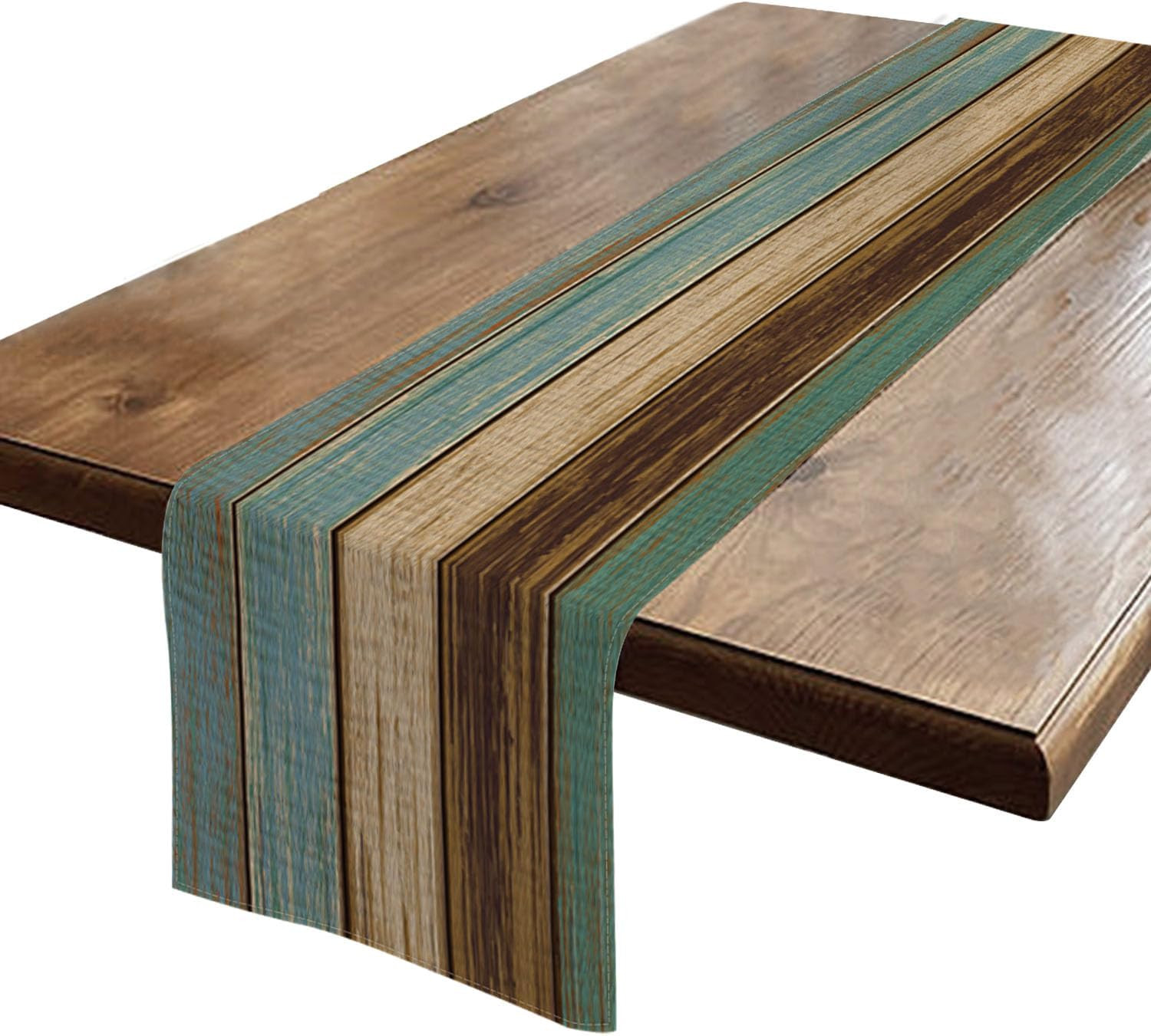 Farmhouse Cotton Linen Table Runners 13 X 72 Inches,Rustic Blue Table Runner for