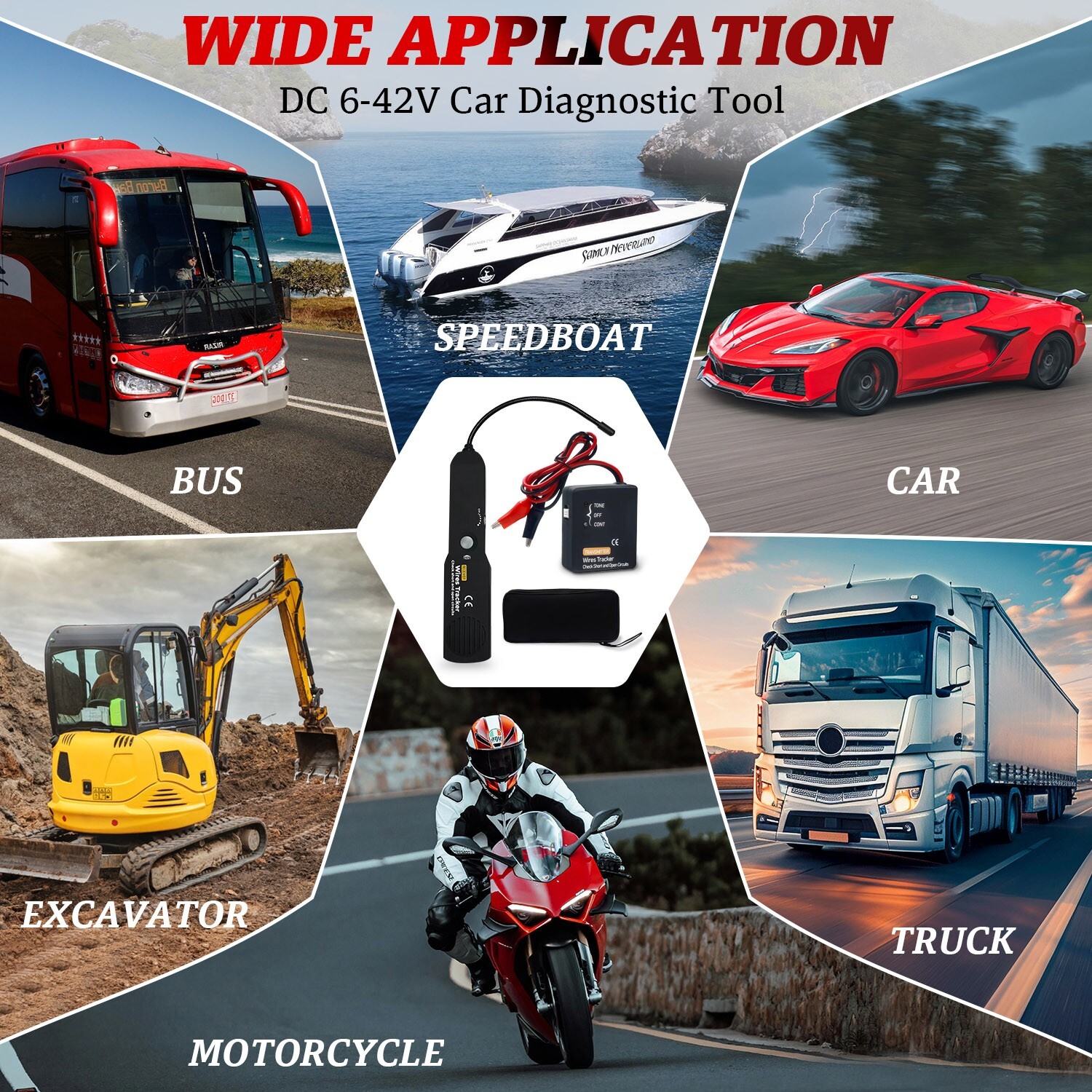 EM415PRO Circuit Tracer Wire Tracker Short/Open Finder 6-42V Car Boat Tool