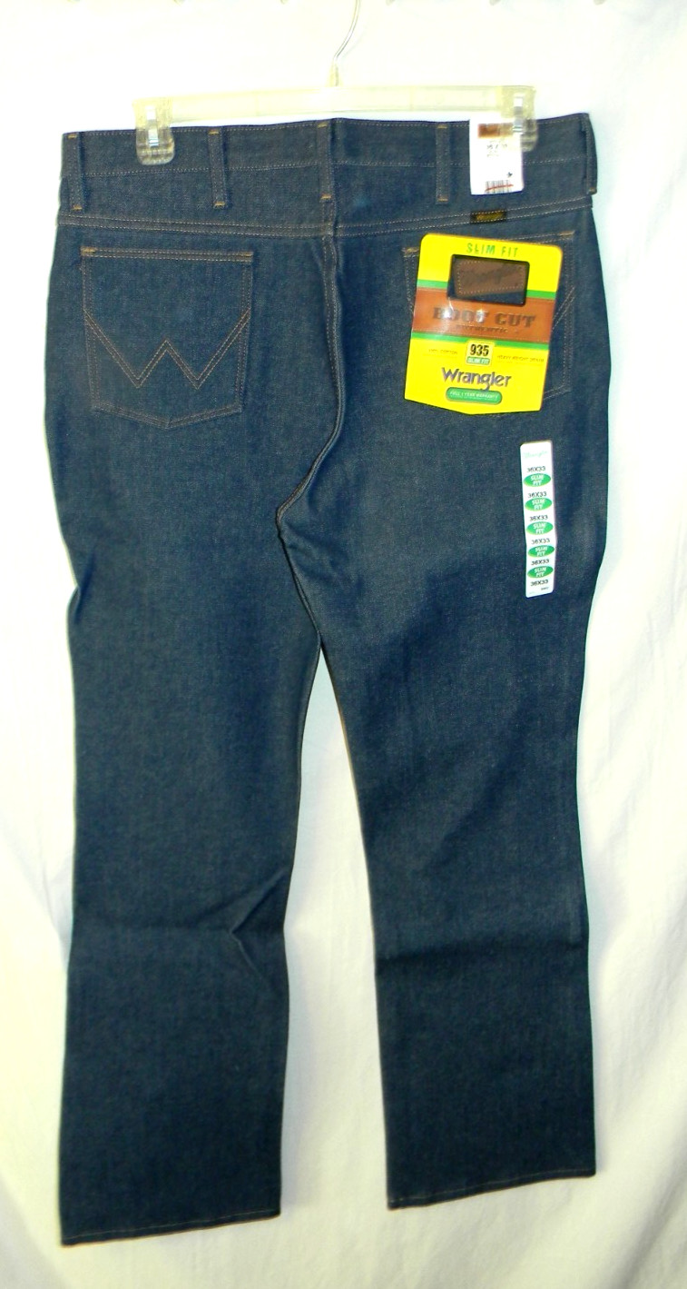 Wrangler 935NAV ~ Navy Blue Ridgid Slim Fit Jeans ~ Men's Size 36 x 33 ~ New ~ j