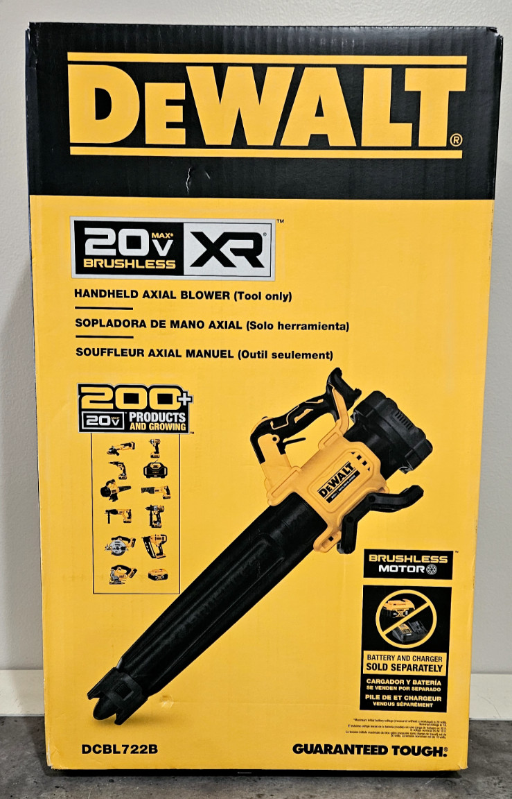 New DeWalt DCBL722B 20V Brushless Cordless Handheld Axial Blower