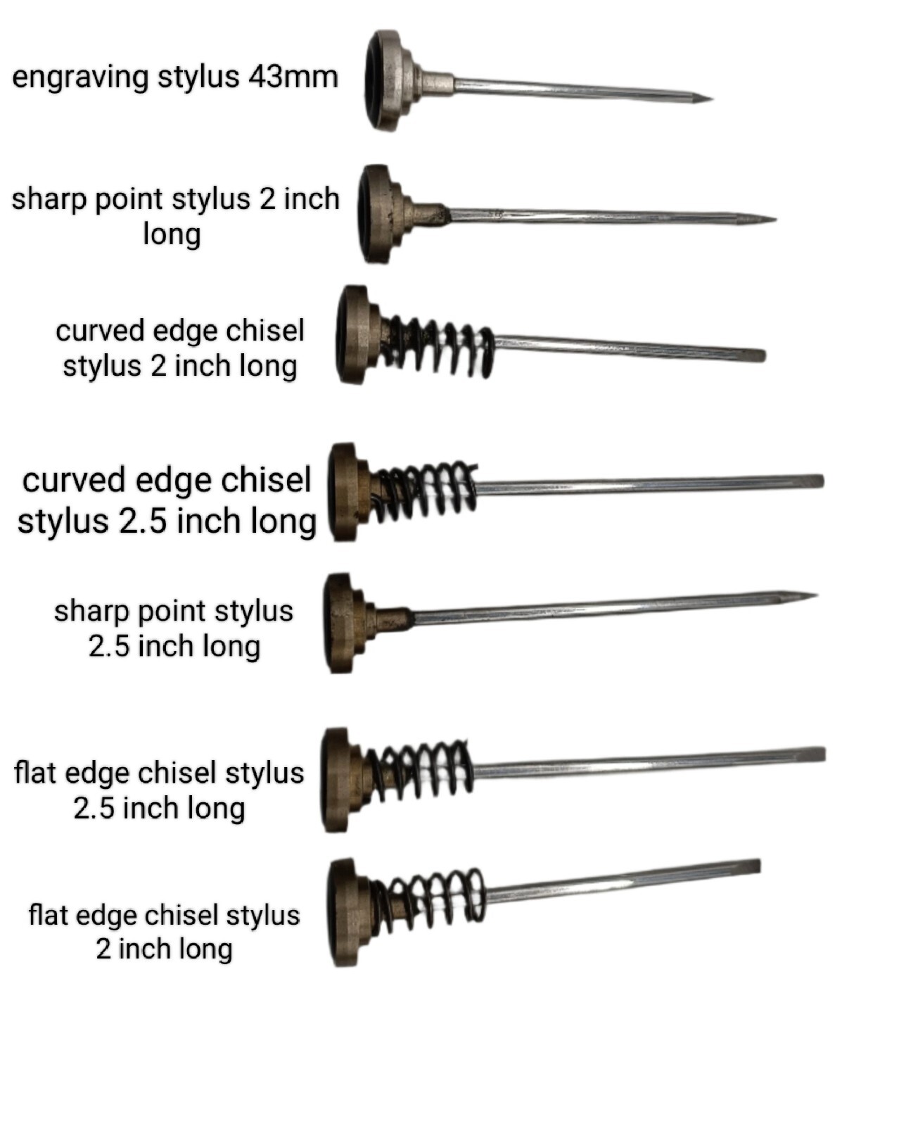 Tungsten Styluses /spares for Chicago Pneumatic CP9160 Air Scribe chisel,point.
