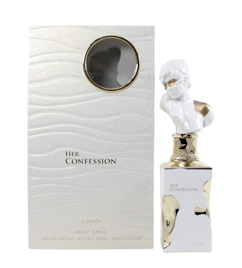 Lattafa Her Confession 3.4 Oz EDP for Woman and Mozza Atomizer Bottle as a Gift