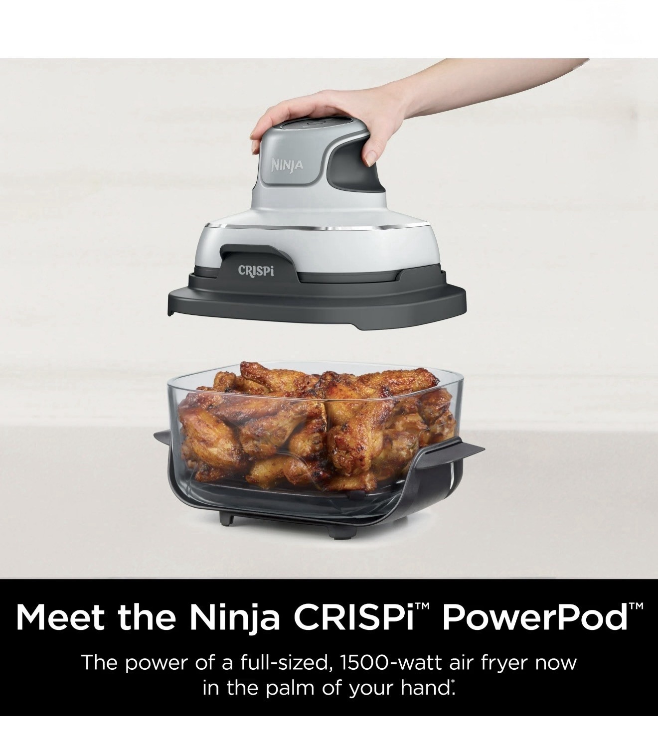 Ninja Crispi 3-in-1 Glass Air Fryer, 4-Qt Glass Container with Lid, White