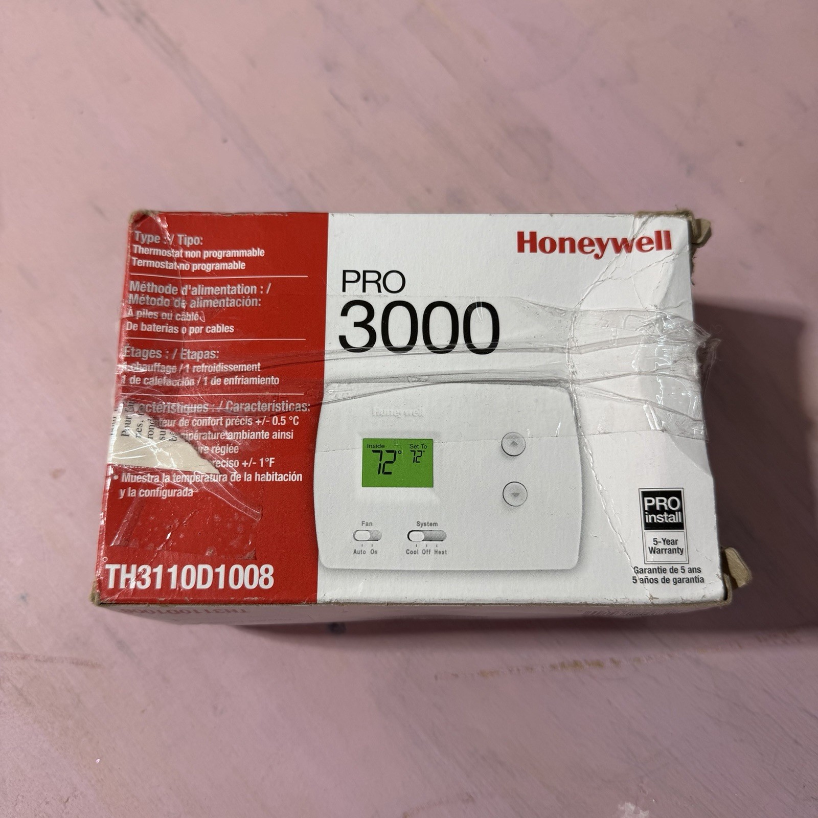 Honeywell PRO 3000 Non-Programmable Thermostat TH3110D1008 Brand New