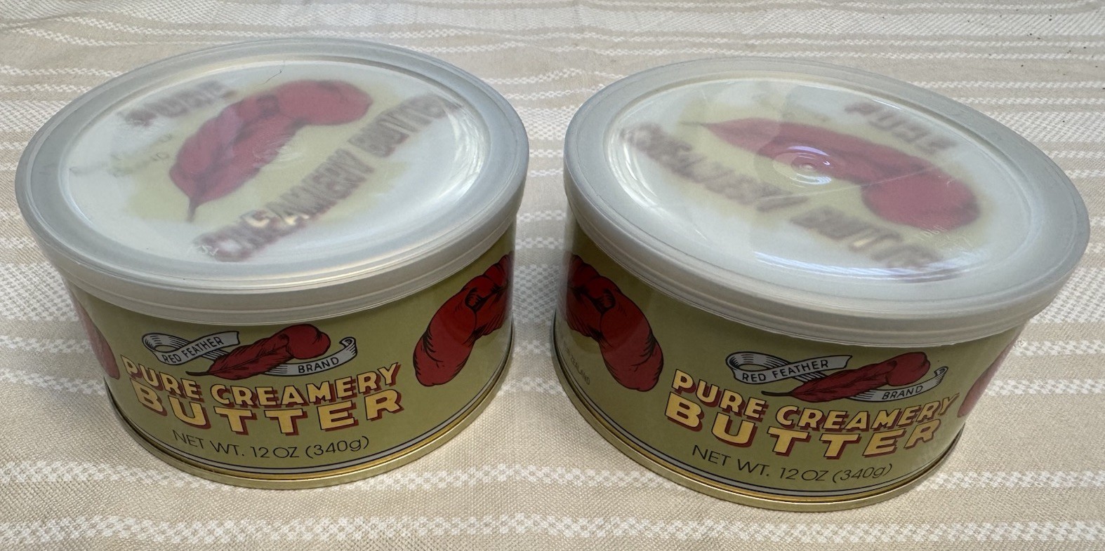 (2) Red Feather Brand Pure Creamery Canned Butter, 12 oz can USA import