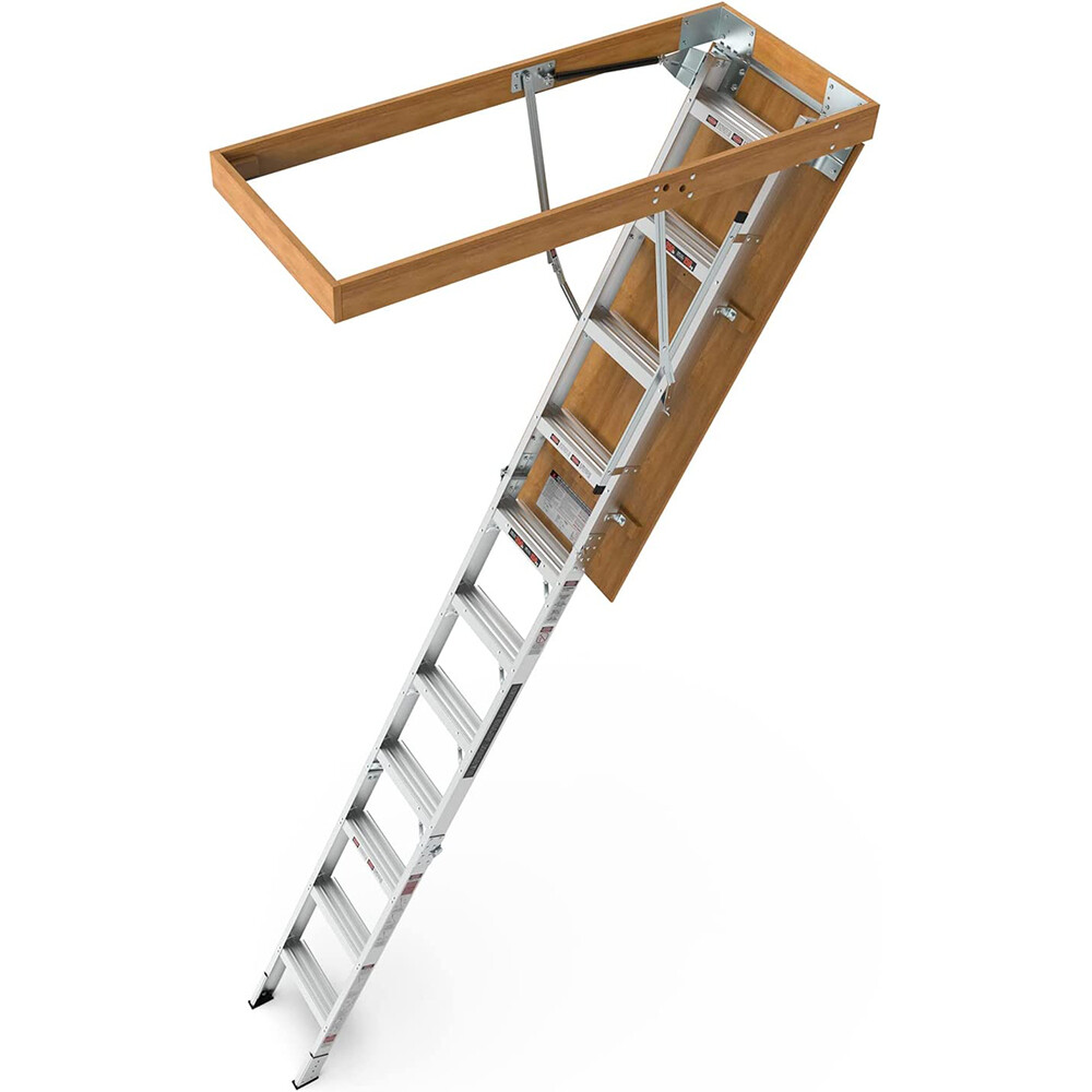 Portable Retractable Aluminum Attic Ladder 7'8"-10'3" Height Folding Loft Stairs