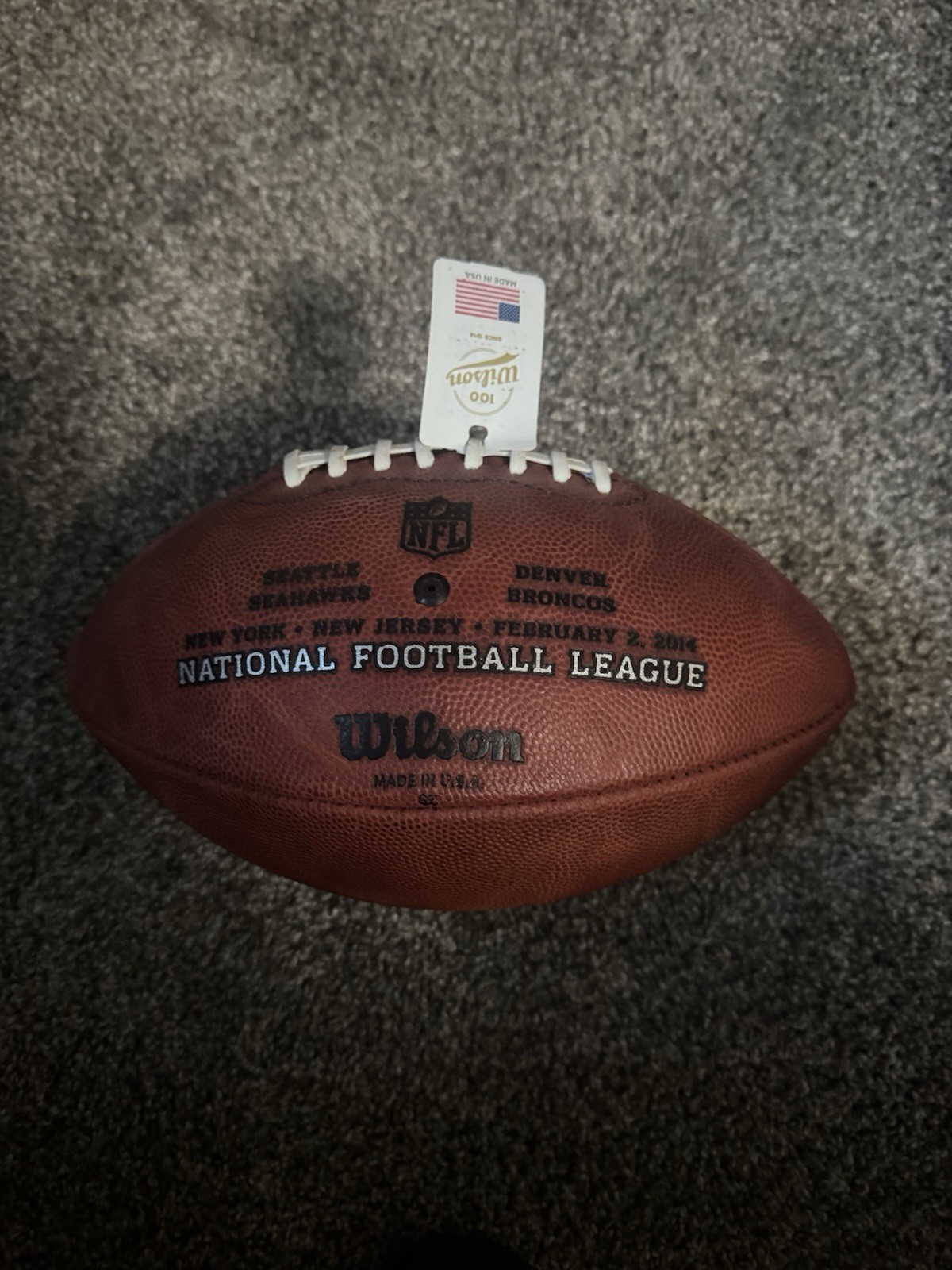 Wilson NFL Super Bowl XLVIII Champions Seattle Seahawks Duke Leather Football