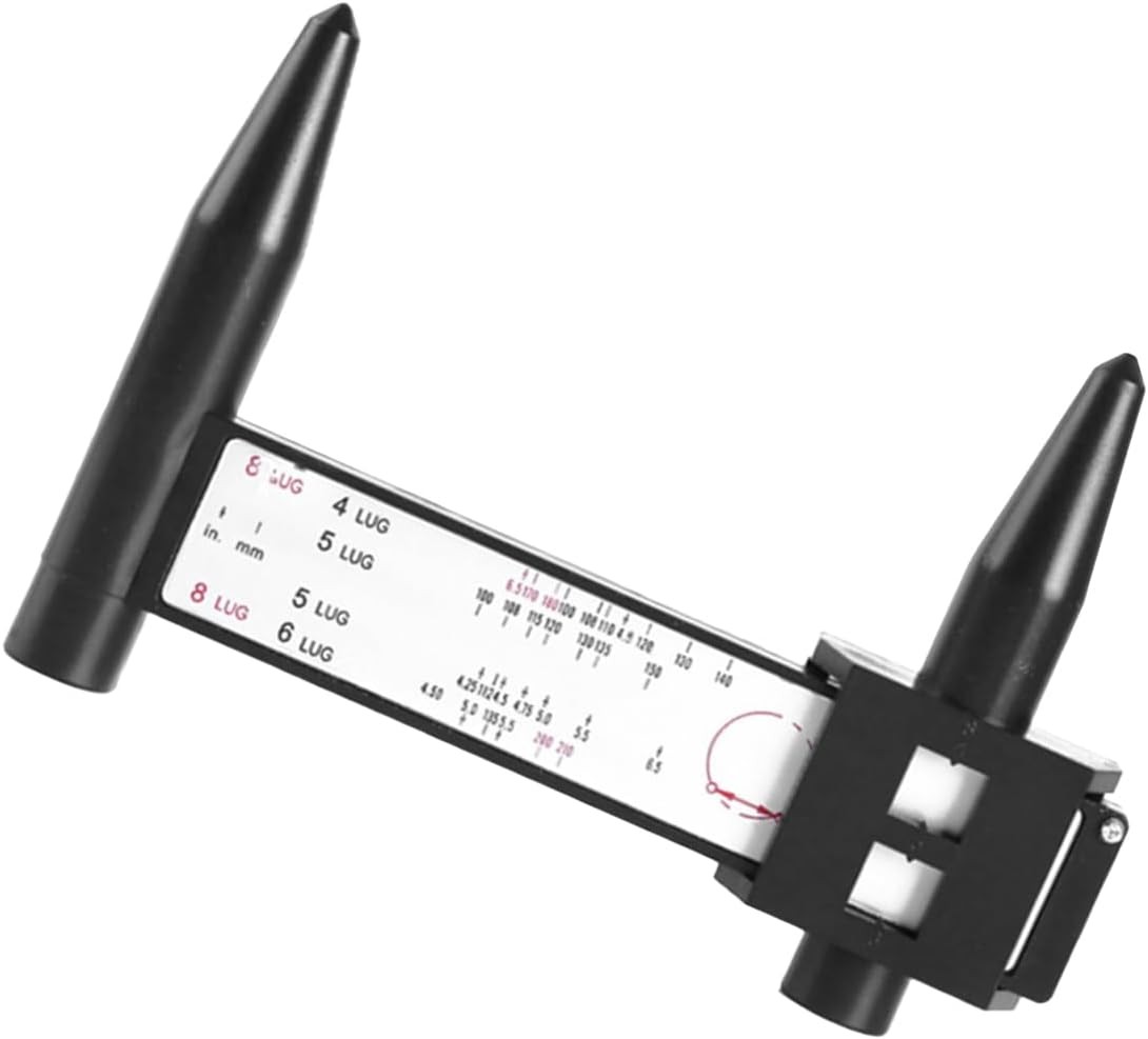 PCD Gauge Ruler, Wheel/Rim Bolt Pattern Sliding Measuring Tool, Car Wheel Lug