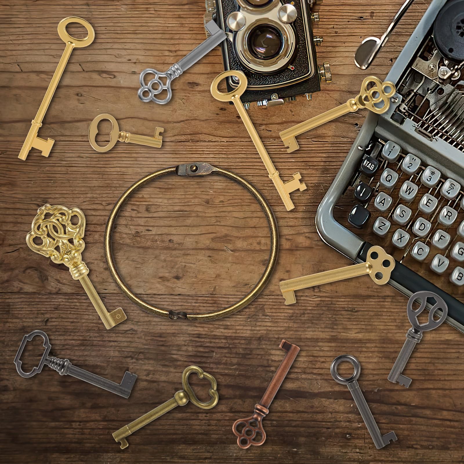 12PCS Hollow Barrel Universal Skeleton Key for Vintage Furniture and Locks