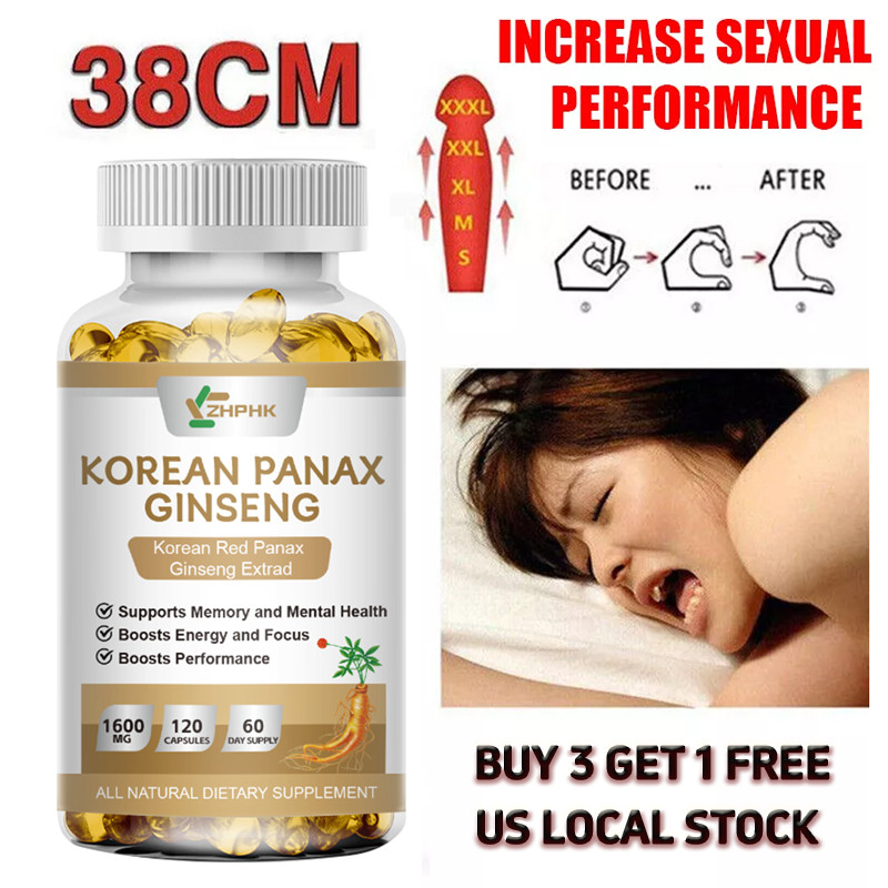 Korean Red Panax Ginseng 120 Capsules - 1600mg Extra Strength NON-GMO No Fillers