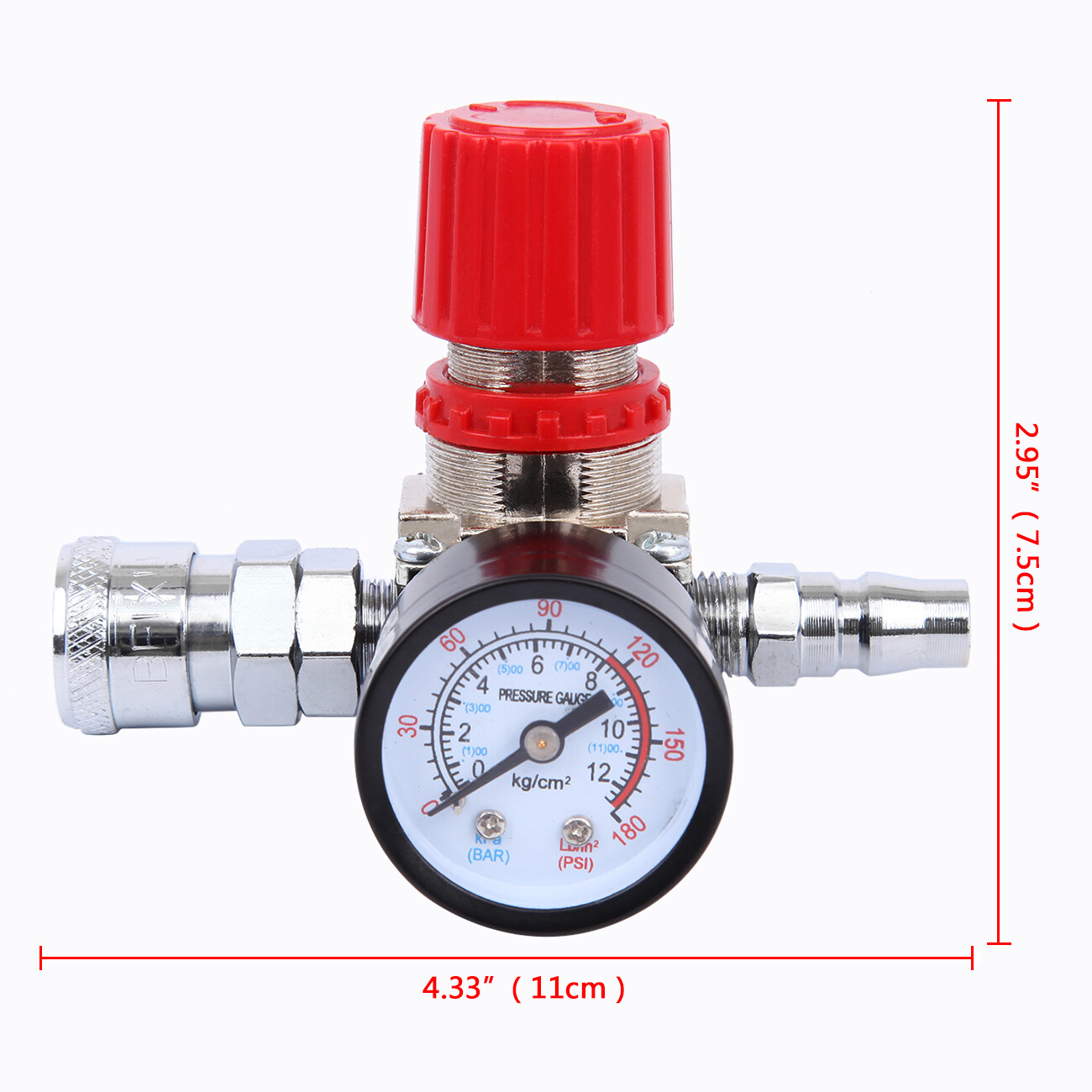 1/4" 175PSI Air Pressure Regulator For Air Compressor System Pressure Gauge