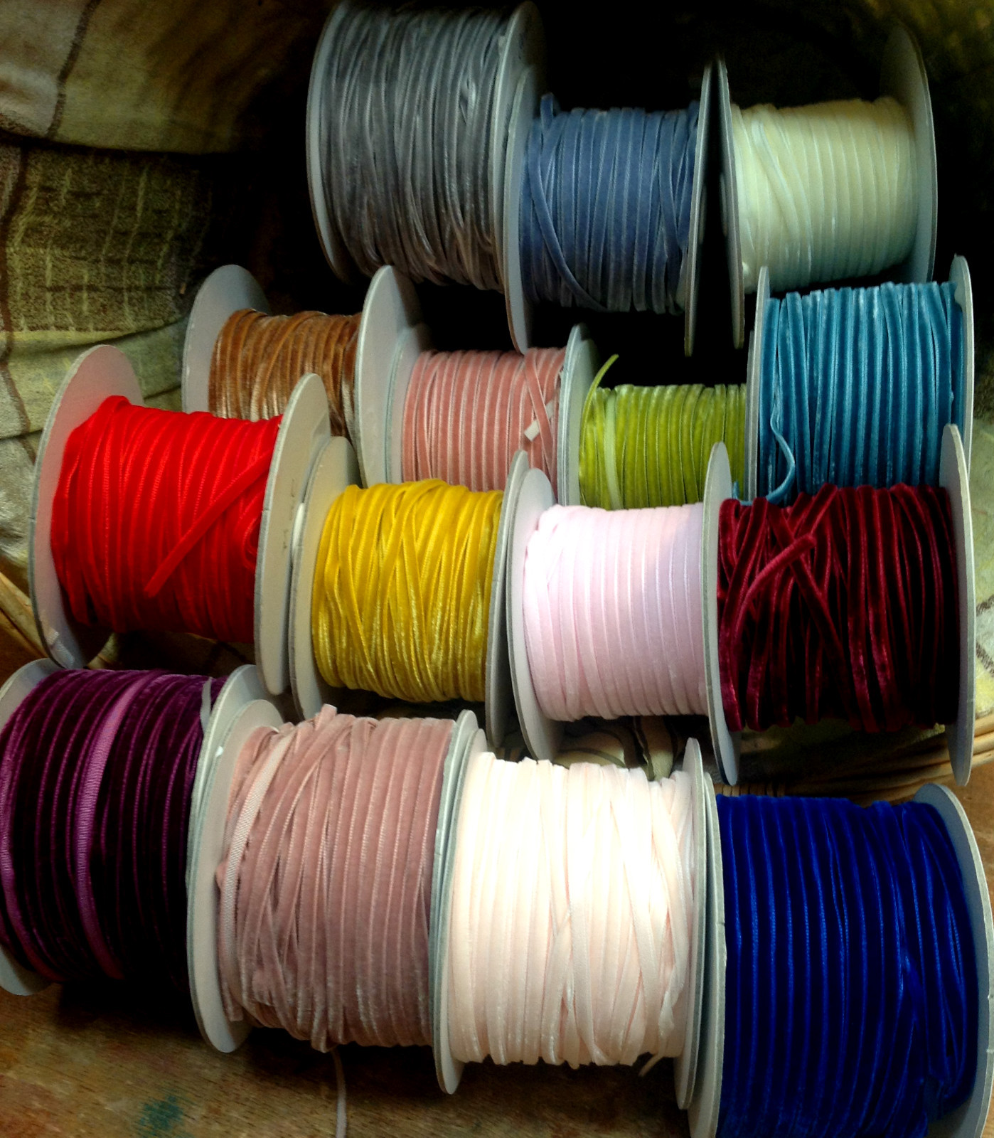 velvet rayon ribbon 1/8" 4mm trim 1yd assorted colors