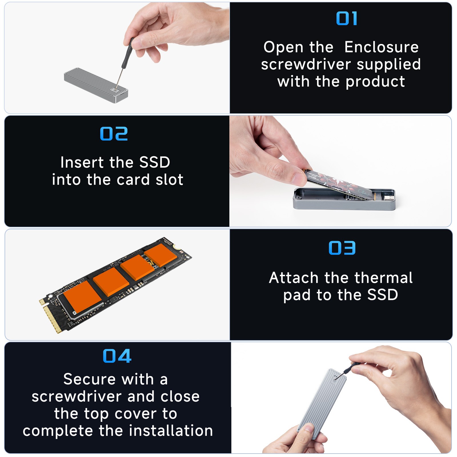 Fanxiang M.2 NVMe External SSD Enclosure USB3.2 10Gbps For 2230/2242/2260/2280