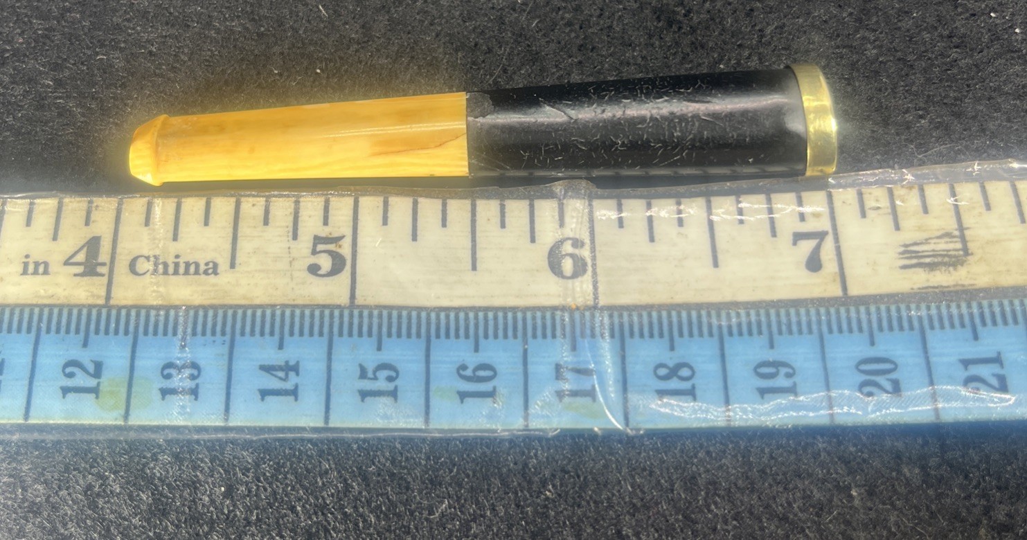 Antique 14k Gold Tip Cigarette Holder Ebony & Bone Shaft Size 3.00”